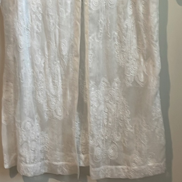 CHICO'S EMBROIDERED LONG SLEEVE DUSTER WHITE SIZE ONE SIZE - Picture 4 of 10